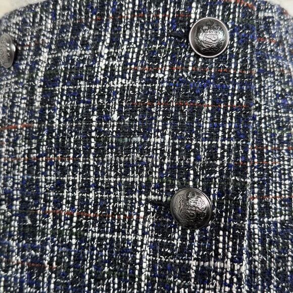 Loft Faux Wrap Tweed A Line Skirt Back Multi 4 Office Preppy Nautical - Picture 7 of 14